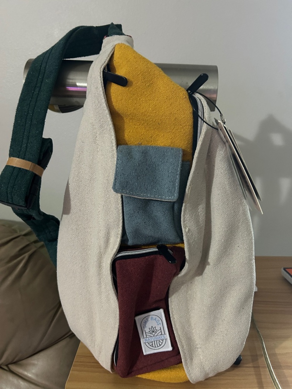 Dime-Bags Hemp Colorblock Messenger Sling Bag - Secret compartments, & patch